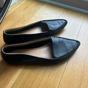 Black leather loafers from J Crew